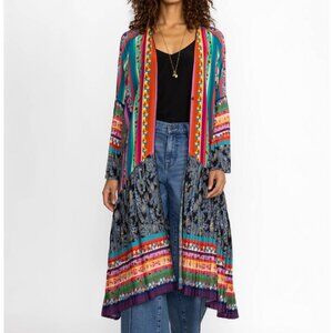 Johnny Was NWT Gemma Pleated Kimono Duster 100% Silk XL Stunning & Colorful